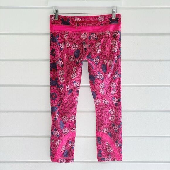 Lululemon Run Inspire Crop II Full-On Luxtreme Prisma Guava Lava Boom Juice 6 - Picture 3 of 9